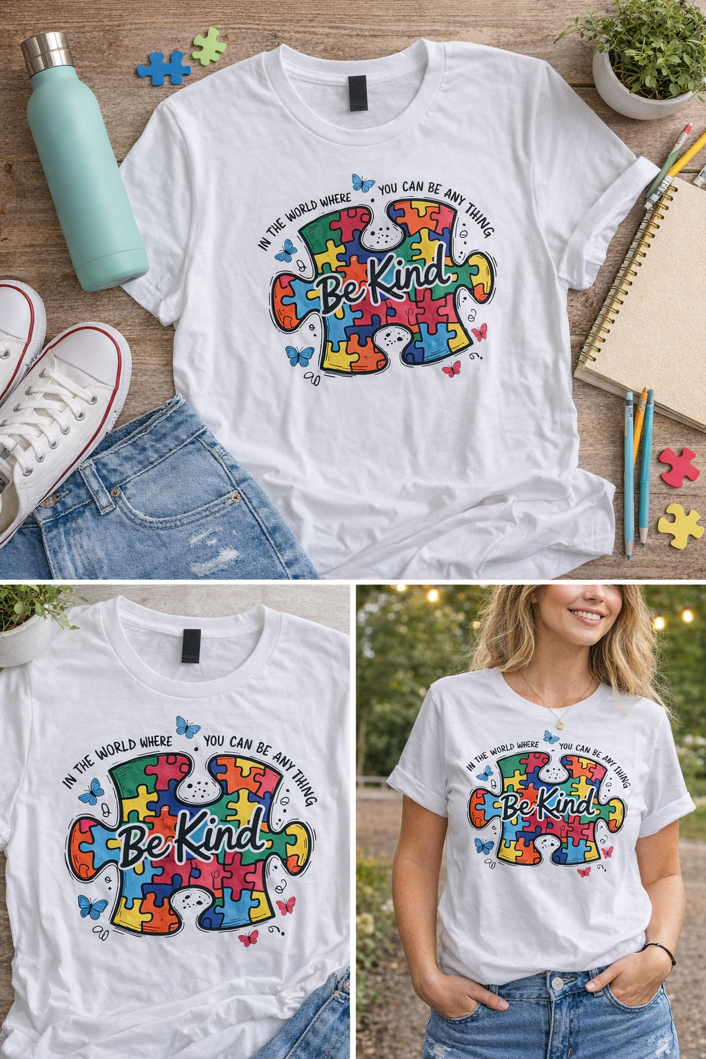 Autism Awareness Tshirt, Be kind, graphic tee