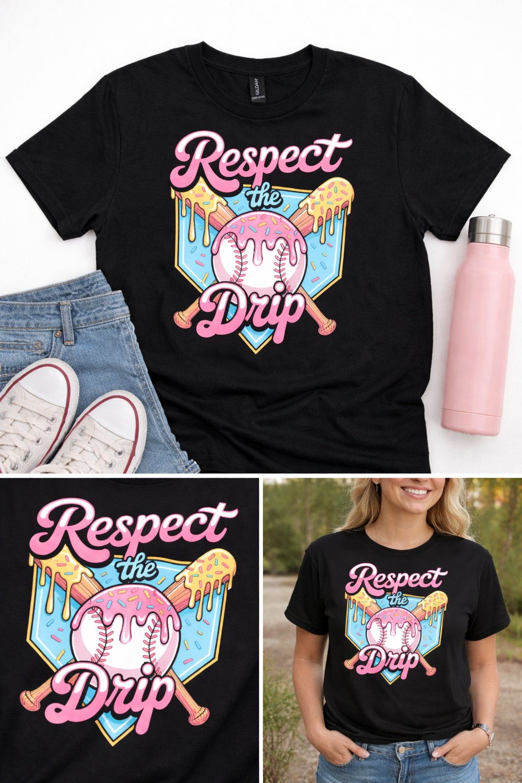 Respect the Drip Youth Baseball Graphic Tee