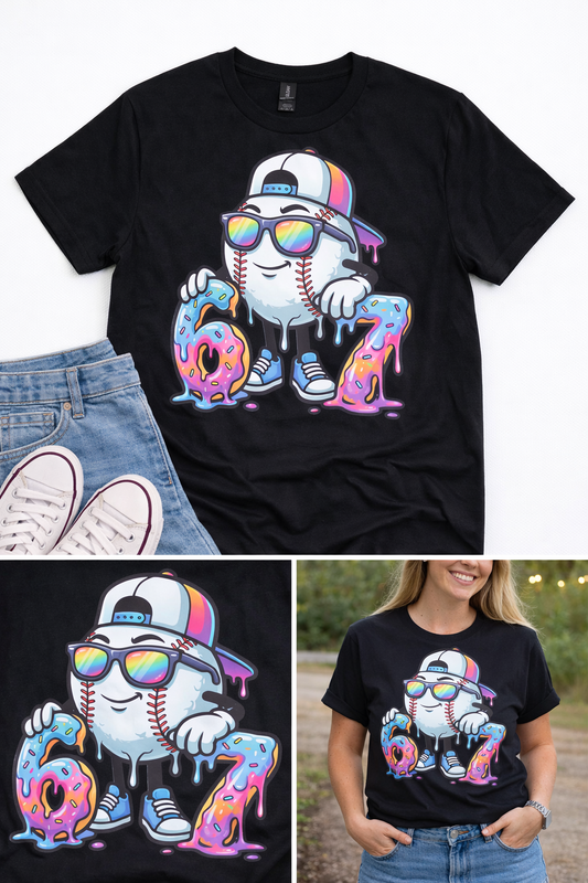 Drip Baseball Kid Graphic Tee – Cool Player Youth Shirt