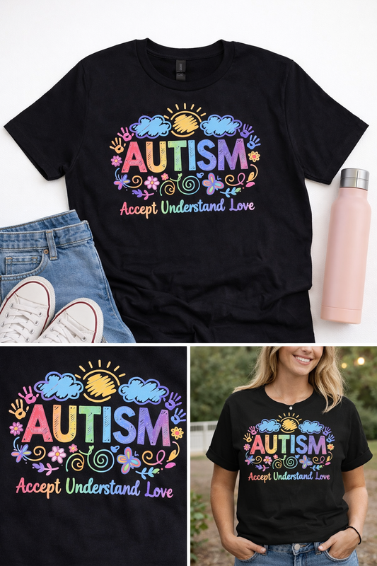 Autism Awareness T-Shirt | Accept Understand Love | Graphic Tee