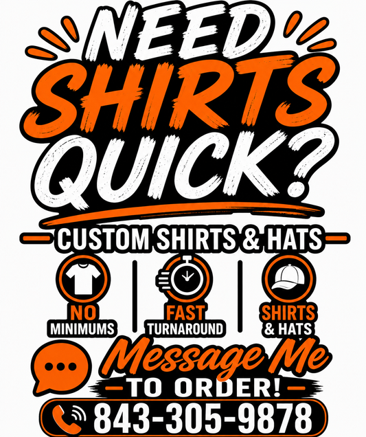 Custom Shirts & Hats – No Minimums, Fast Turnaround