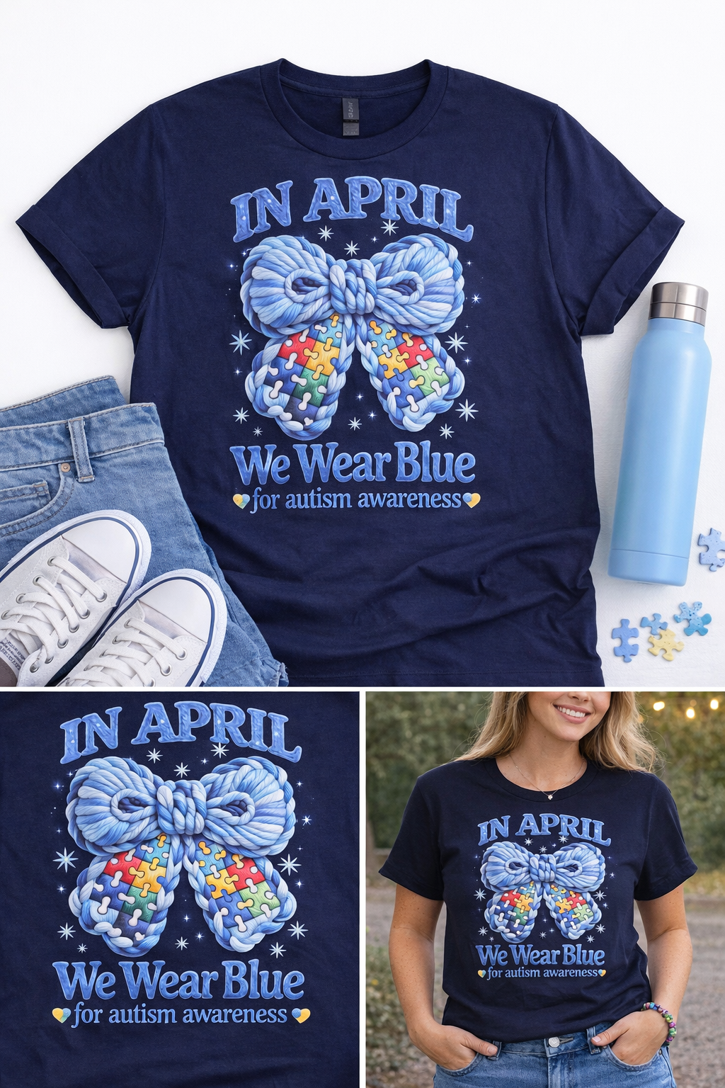 Autism Awareness, In April we wear blue, graphic tee