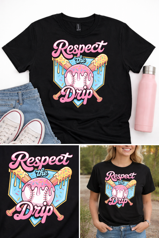 Respect the Drip Youth Baseball Graphic Tee