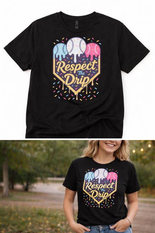 Respect the Drip Youth Baseball Heart Graphic Tee