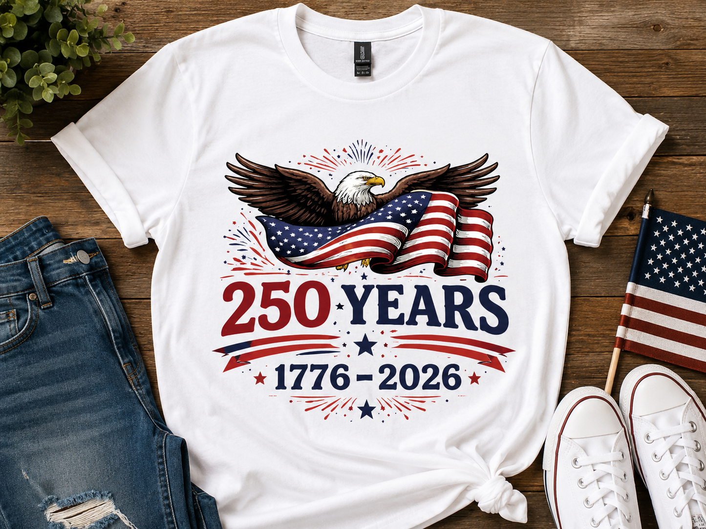 250 Years of Freedom Shirt | 1776–2026 Patriotic Tee | American Eagle Flag Shirt | USA 4th of July Shirt | Independence Day Graphic Tee